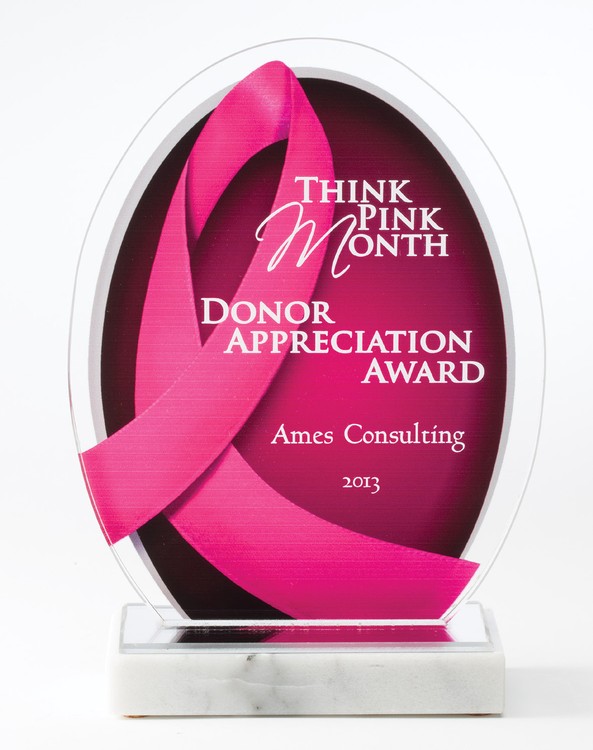 Pink Ribbon Acrylic Awareness Award 2