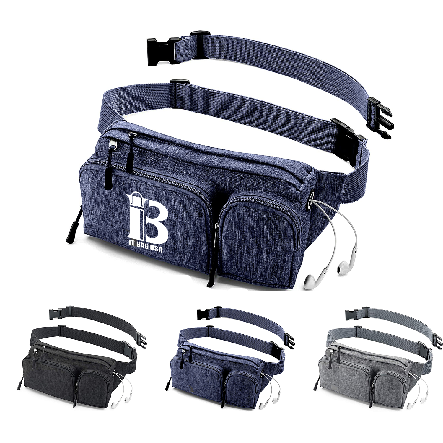 Camp Running Waist Bag With Headphone Hole 2