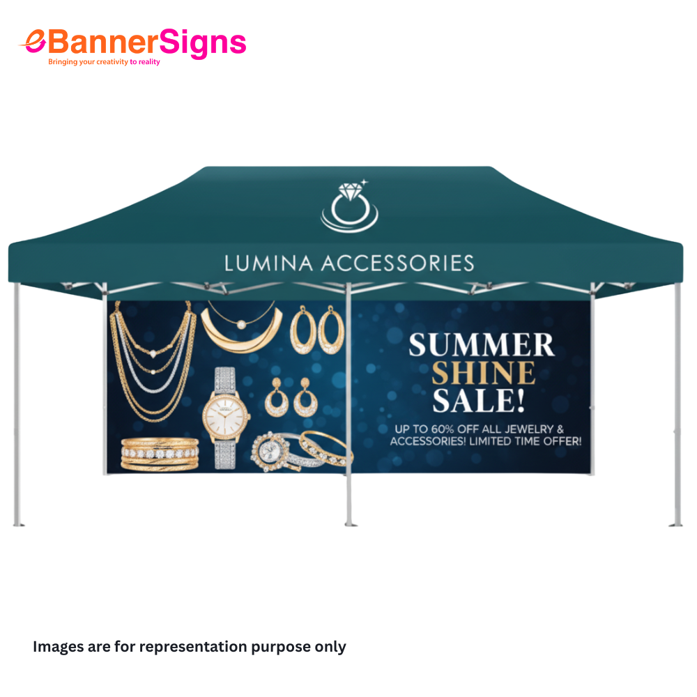 Canopy Tent 20 x 10 (Topper + Hardware + Full Single Side Backwall) 2