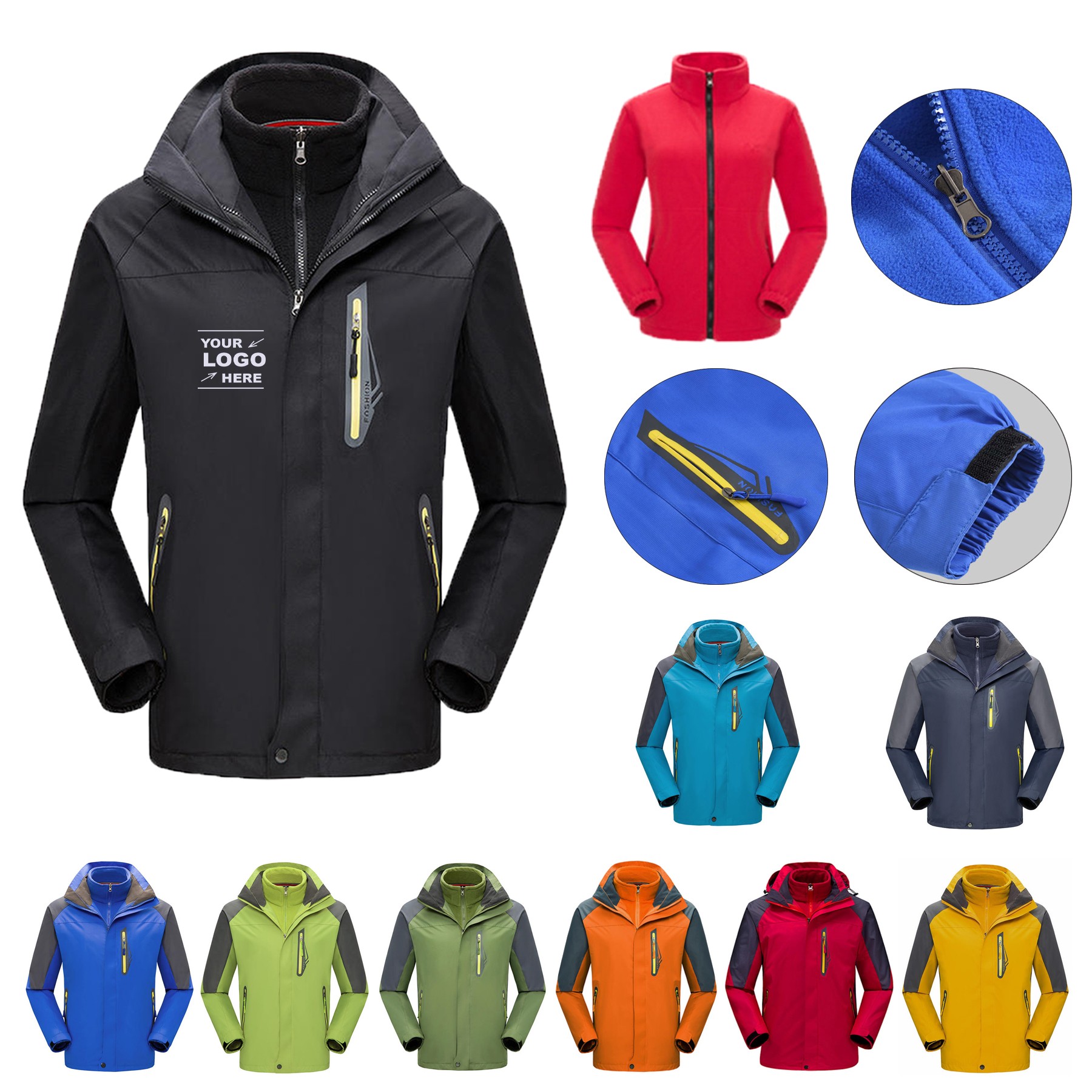 3 in 1 Windbreaker Hooded Jacket 1