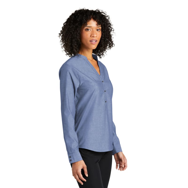 Port Authority Ladies Long Sleeve Chambray Easy Care Shirt 11