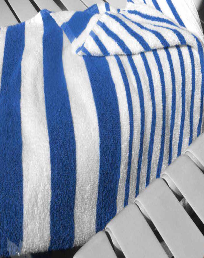 2-Ply Blue Tropical Stripe Pool Towels (30"x60") 1