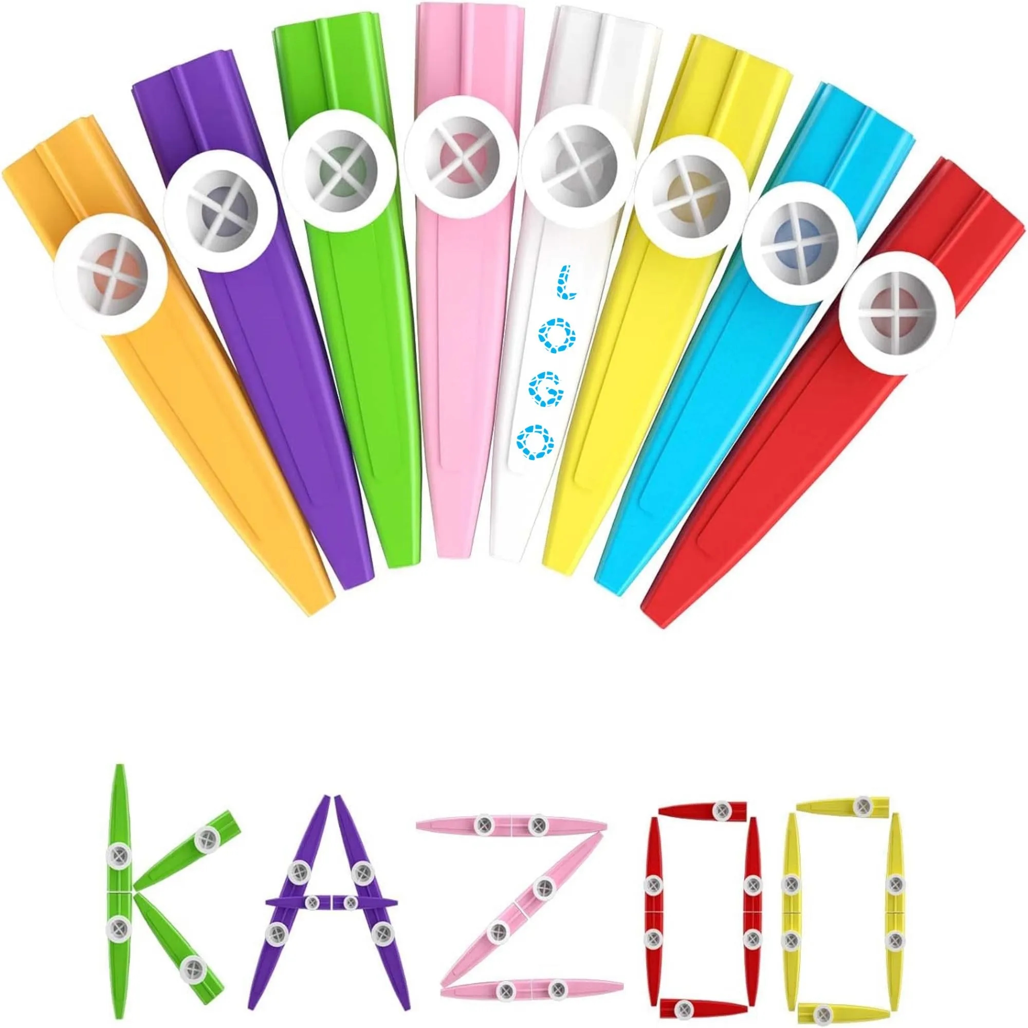 8 Colors Plastic Kazoos Musical Instruments for Party 2