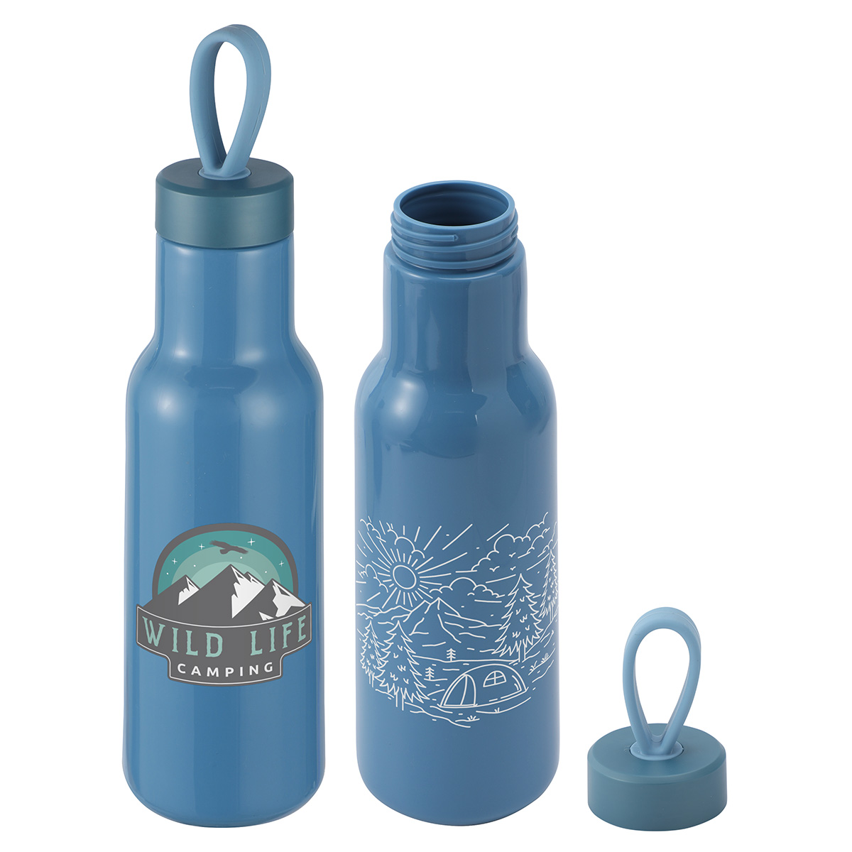 Cameo 23 oz PLA Sports Bottle with Silicone Loop Handle, custom plastic water bottle with logo imprint 19