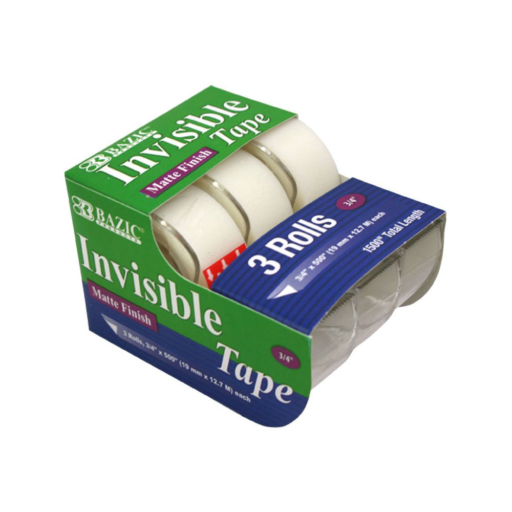 Invisible Tape - 3 Pack 3/4" x 500" 2