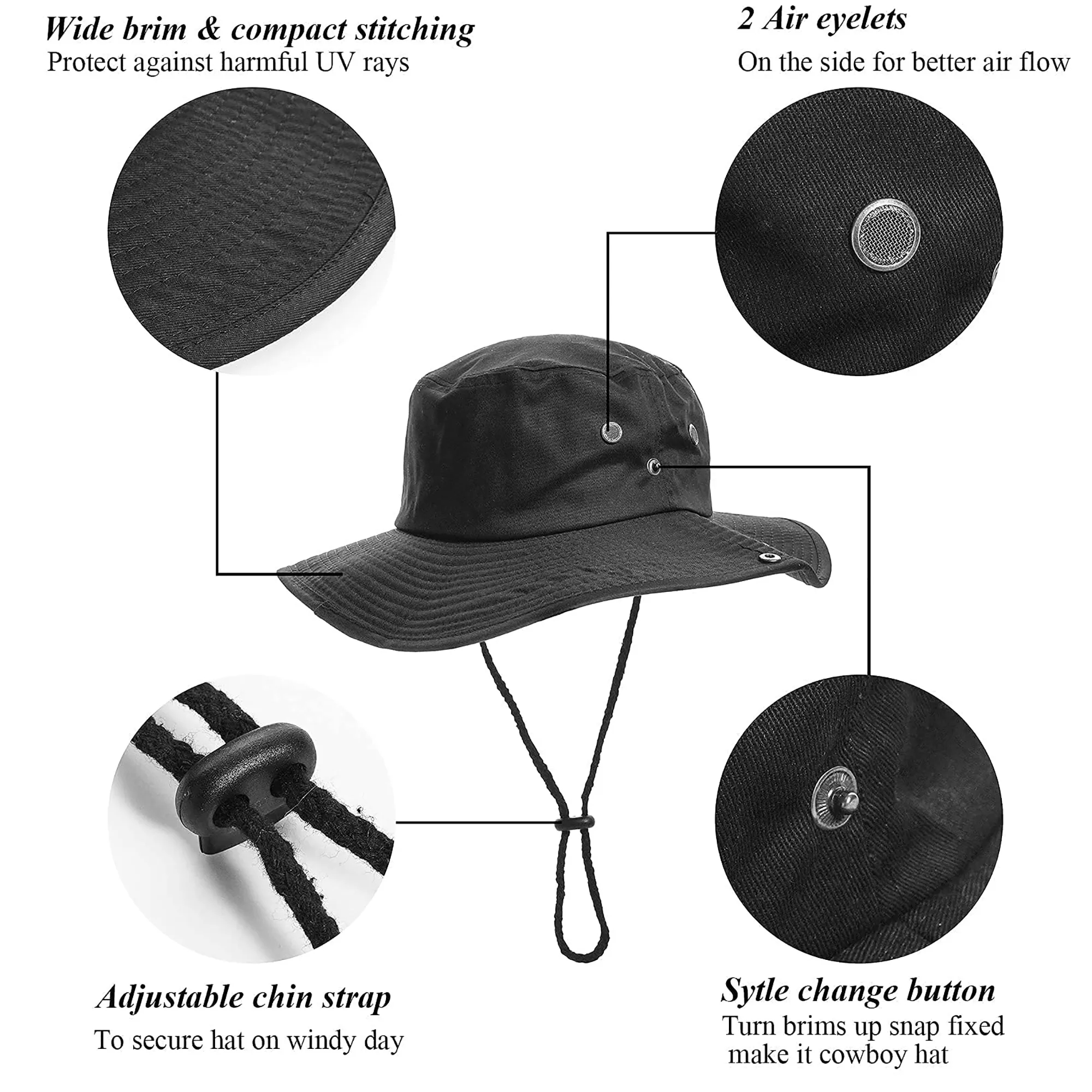 Double-Sided Wide Brim Sun Bucket Hat 6