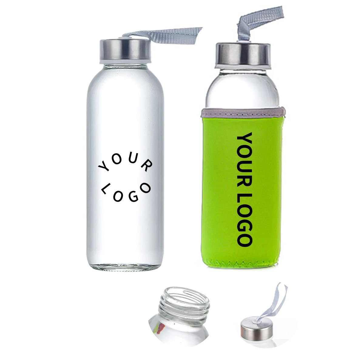 Glass Bottle with Sleeve and Carry Strap 3