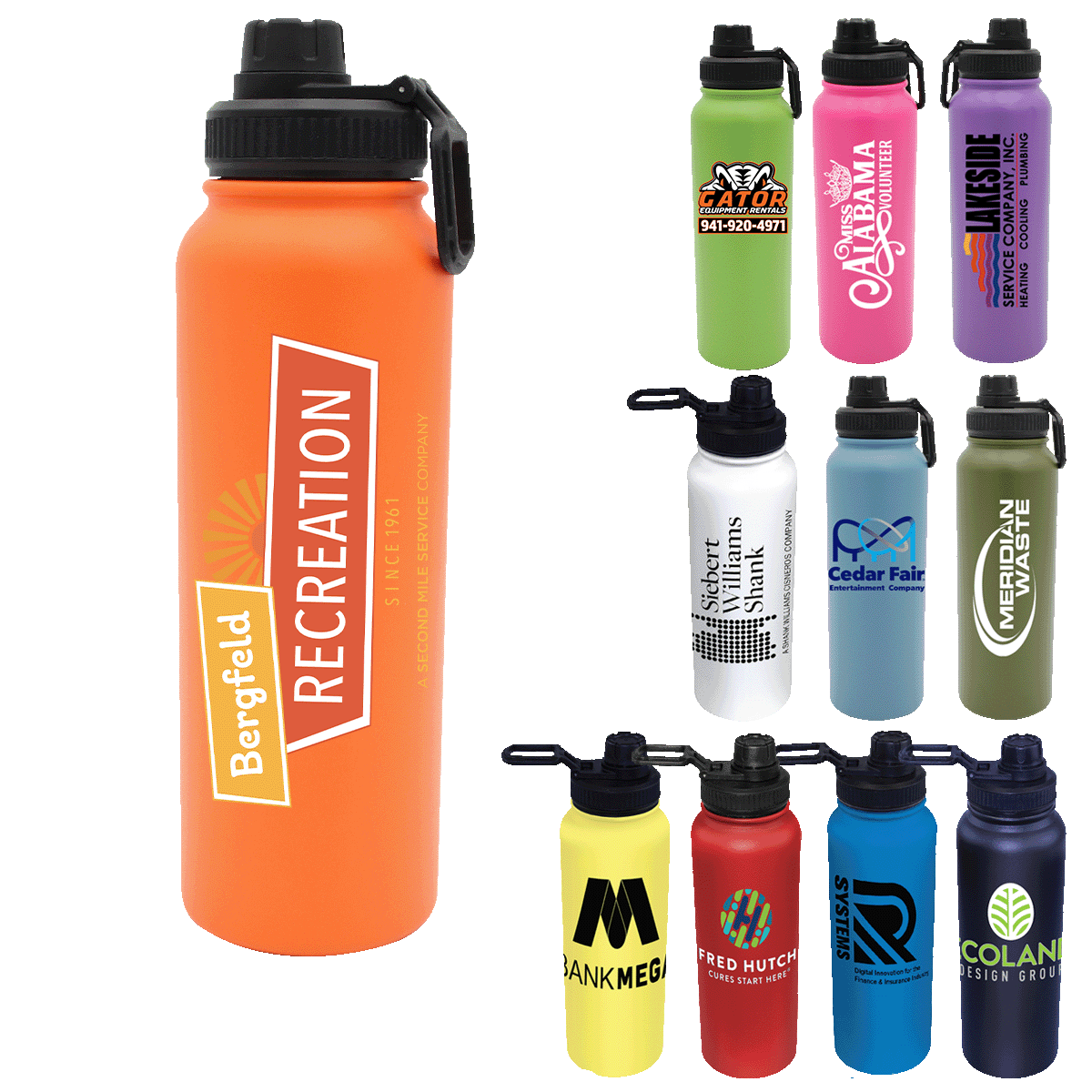 32 oz. Memphis Sports Bottle with Screw on Cap, custom water bottle with logo imprint 16