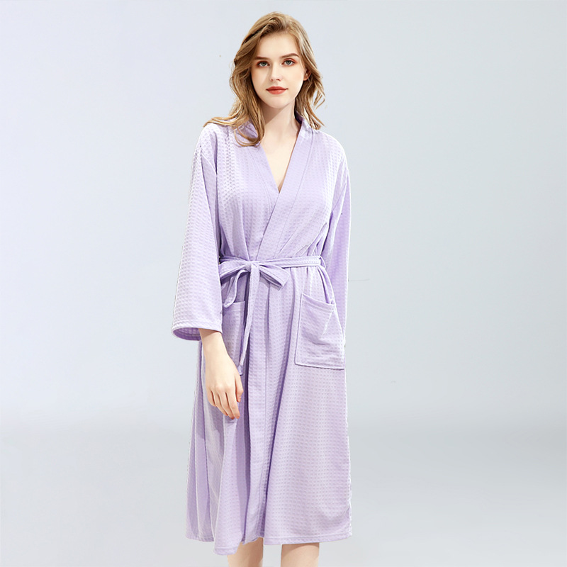 Women Men Waffle Bathrobes for Spring Summer 4