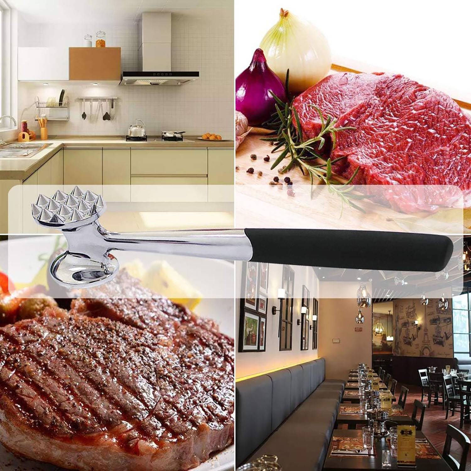 Meat Tenderizer Hammer Mallet Tool for Pounding Beef Steak 6