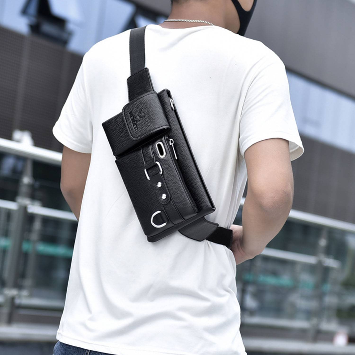 PU Leather Man's Shoulder Bag 3