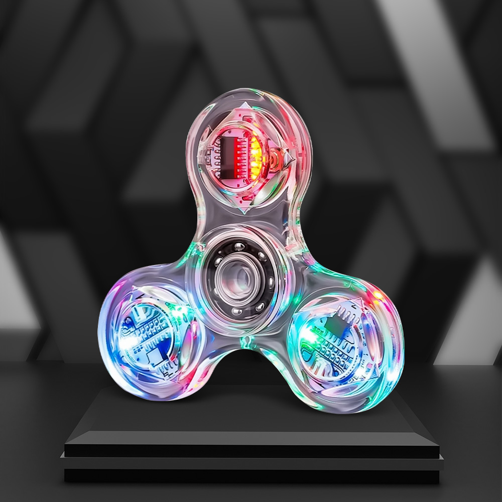 Custom Clear LED Light Fidget Spinner Toys