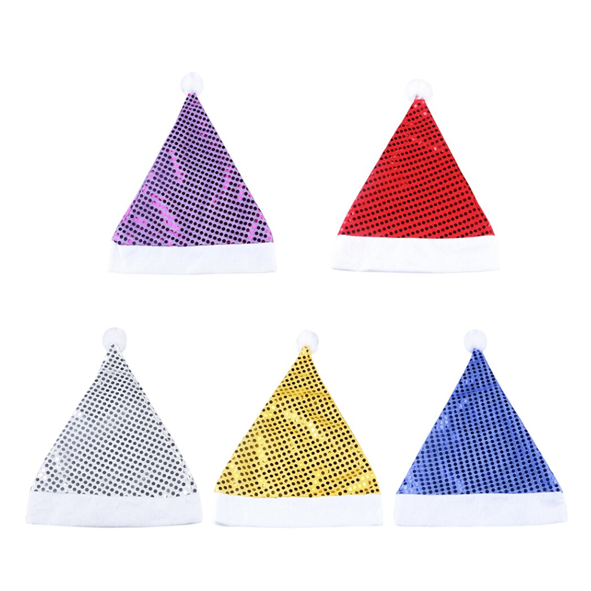 Sequin Christmas Santa Hat with Pom and Custom Logo Band 1