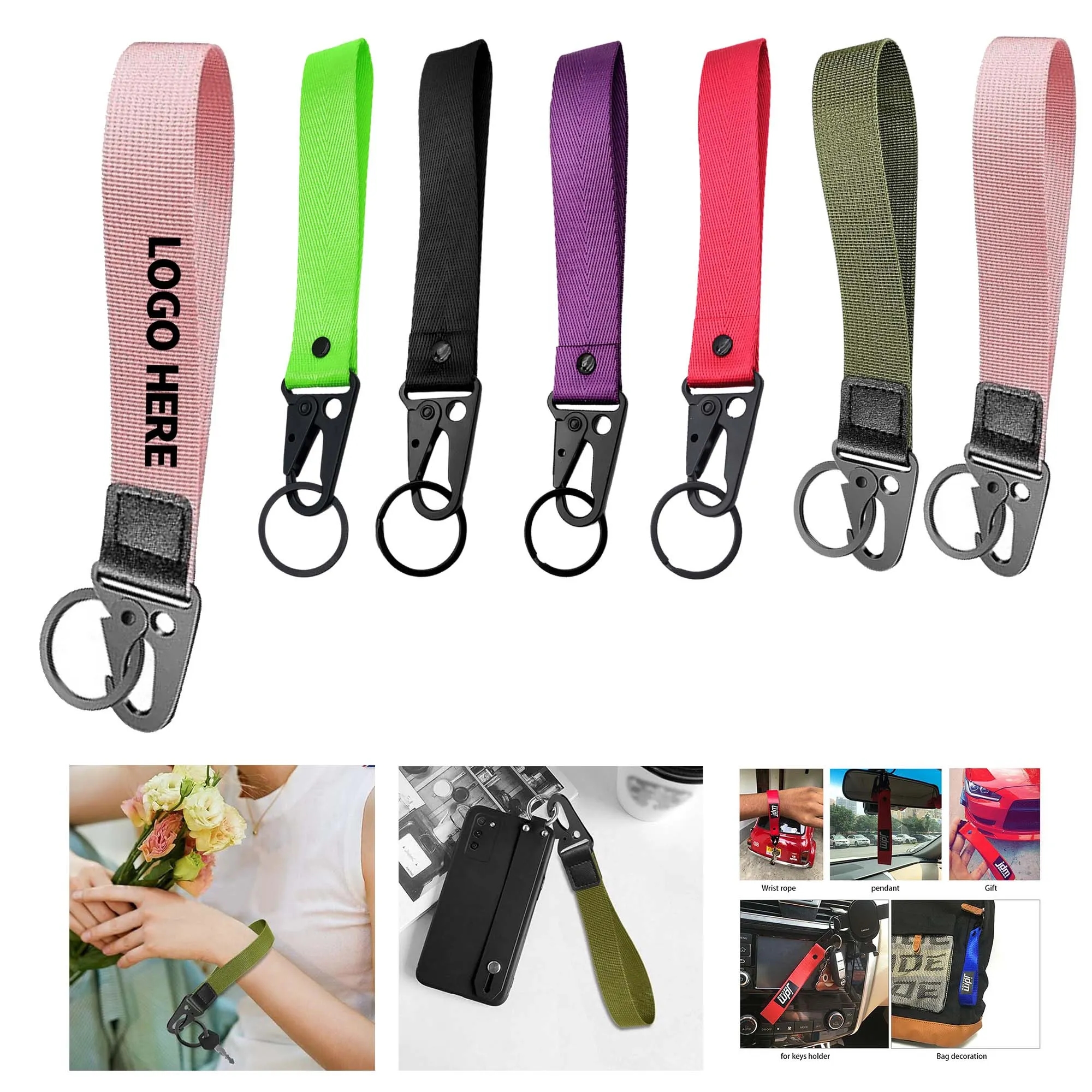 Sublimation Logo Polyester Keychain Lanyard with Buckle 4