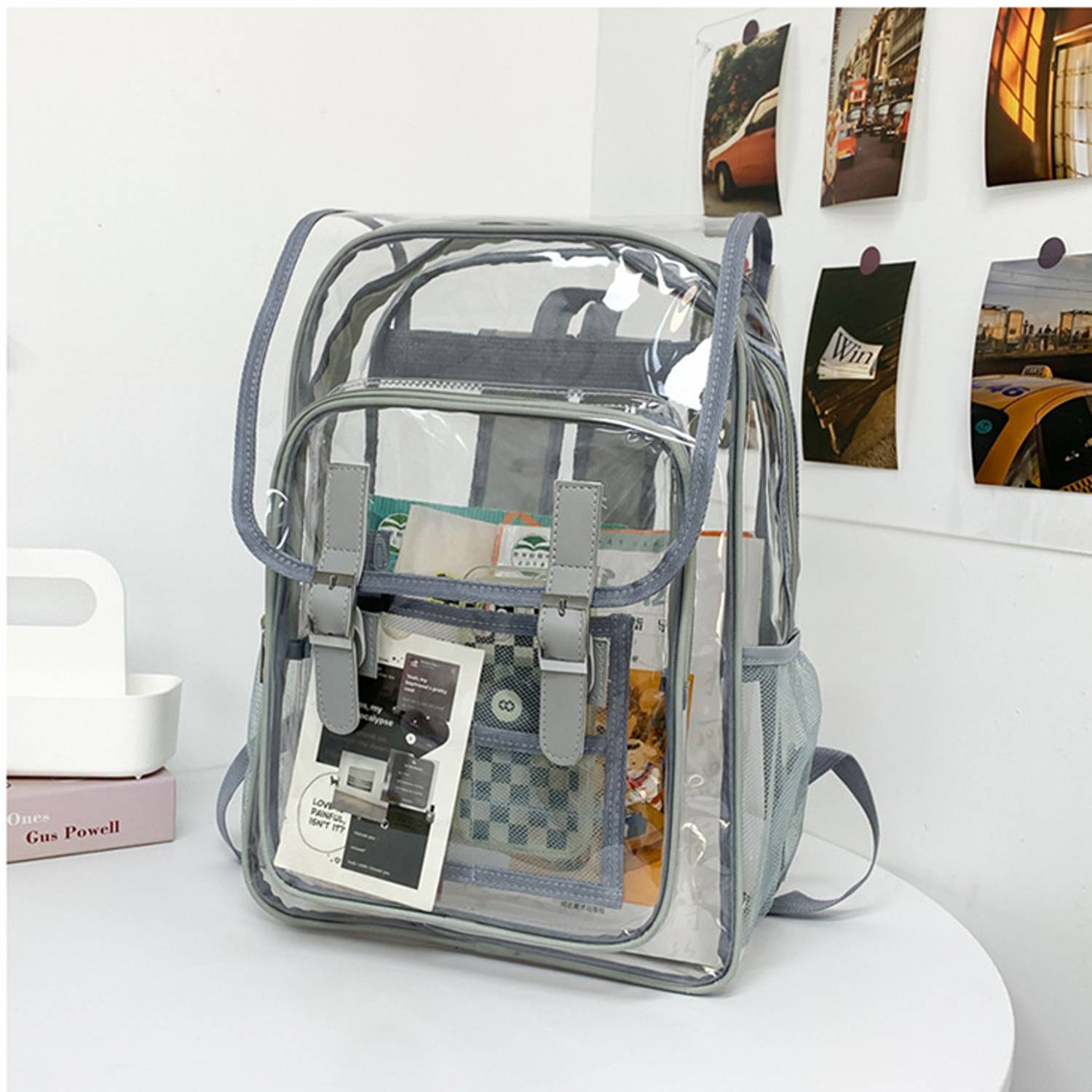 Waterproof PVC Clear Flip Top Backpack 9