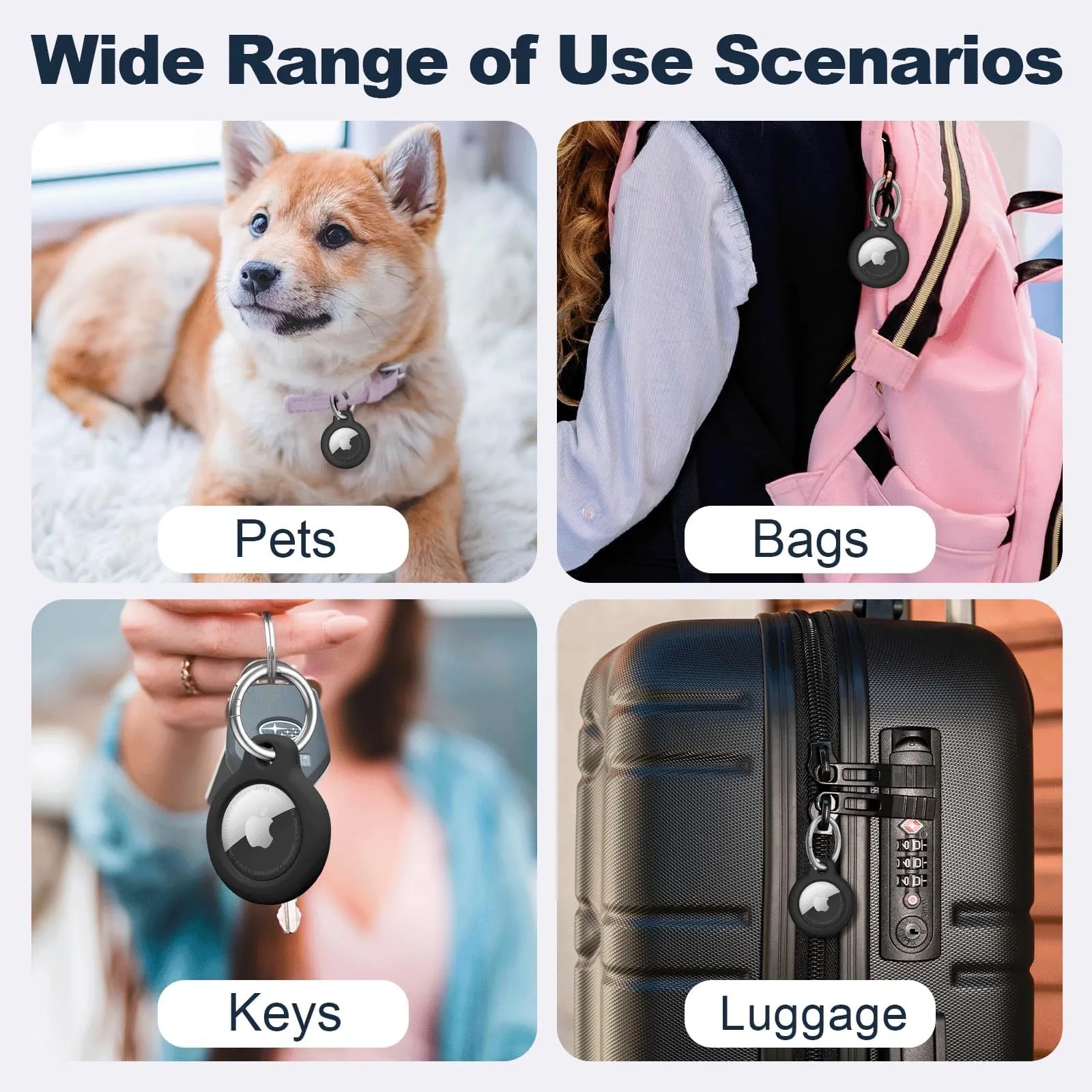 Custom Airtag Keychain Case Durable Anti Scratch Holder for Keys Bags Pets Gifts 5