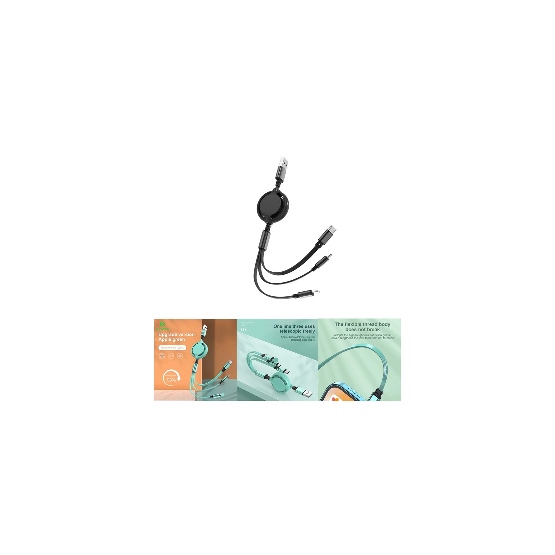 3 In 1 Retractable Charging Cable 2