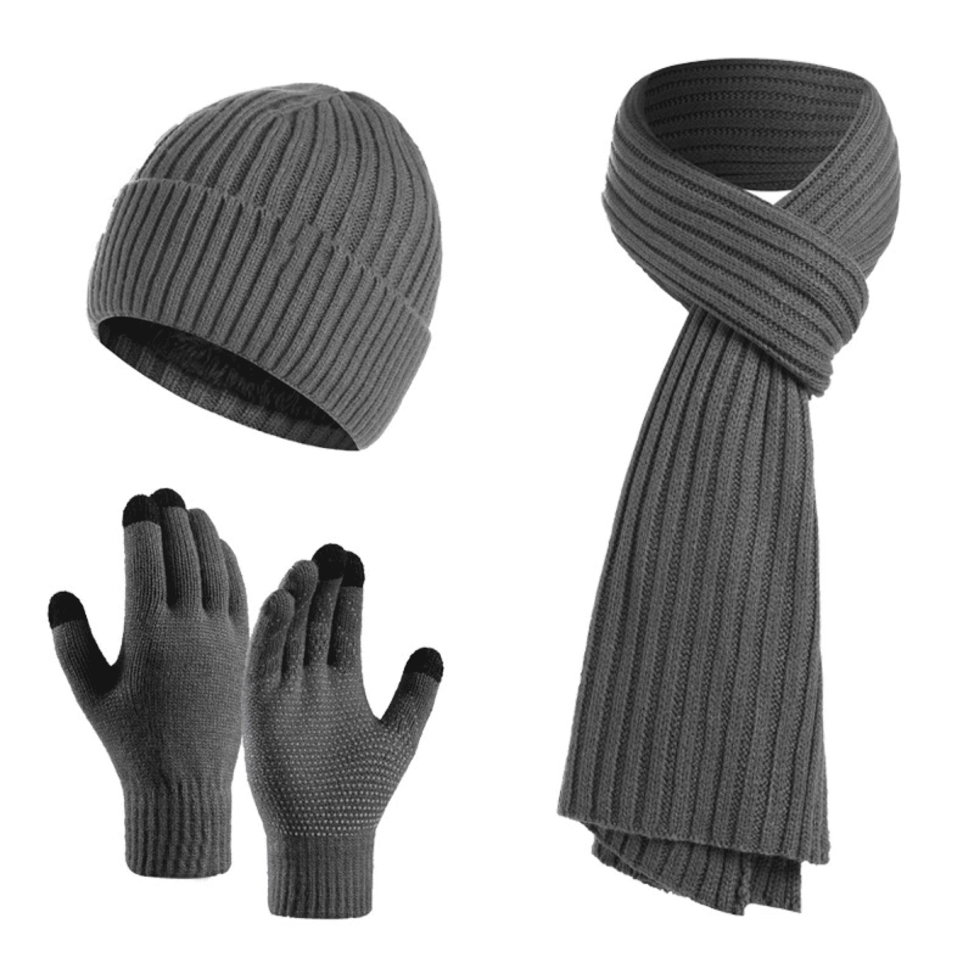 Cozy Beanie Scarf And Touchscreen Gloves Set 1
