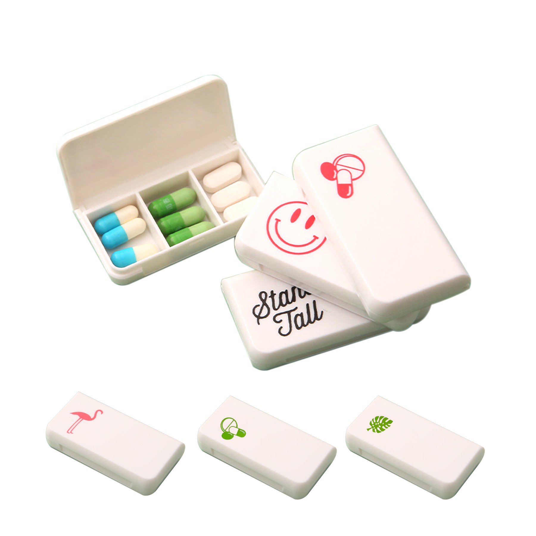 3 Compartments Travel Pill Organizer 2