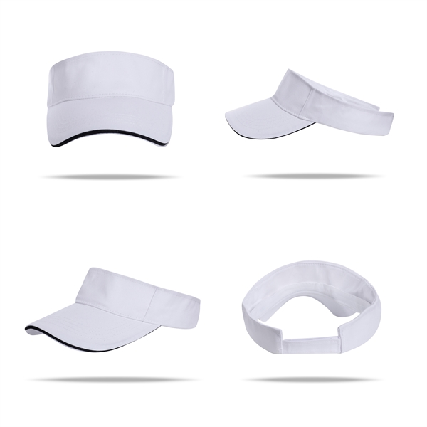 Stock Solid Color Poly Cotton Visor, Hook-And-Loop Fastener 2