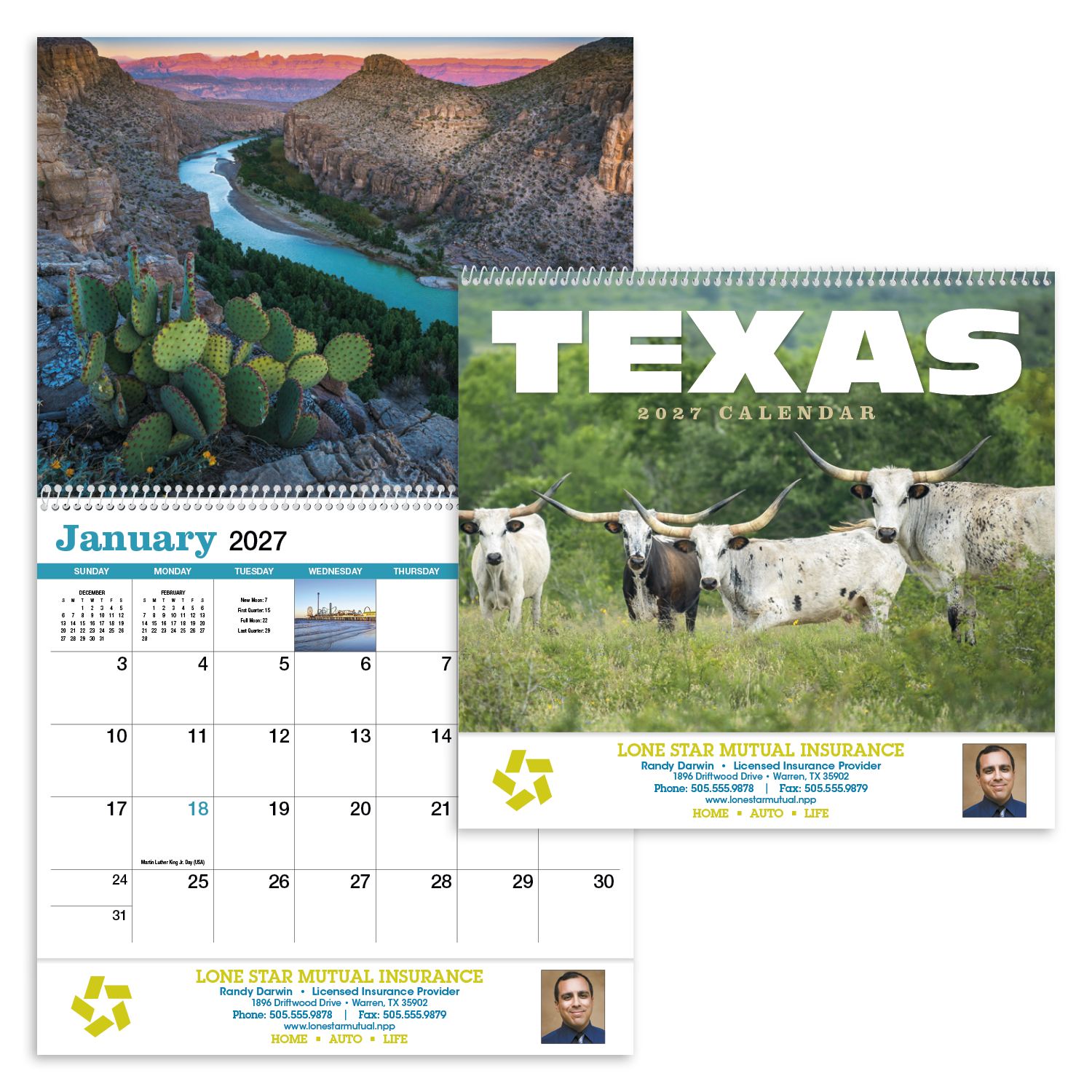 HotLine® Products Texas Appointment Calendar - Spiral 55