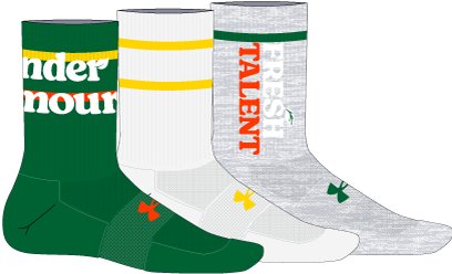 UA Zone Kids' 3-Pack Mid-Crew Socks 3