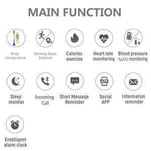 Thermometer Tracker Smart Watch Fitness Bracelet 27