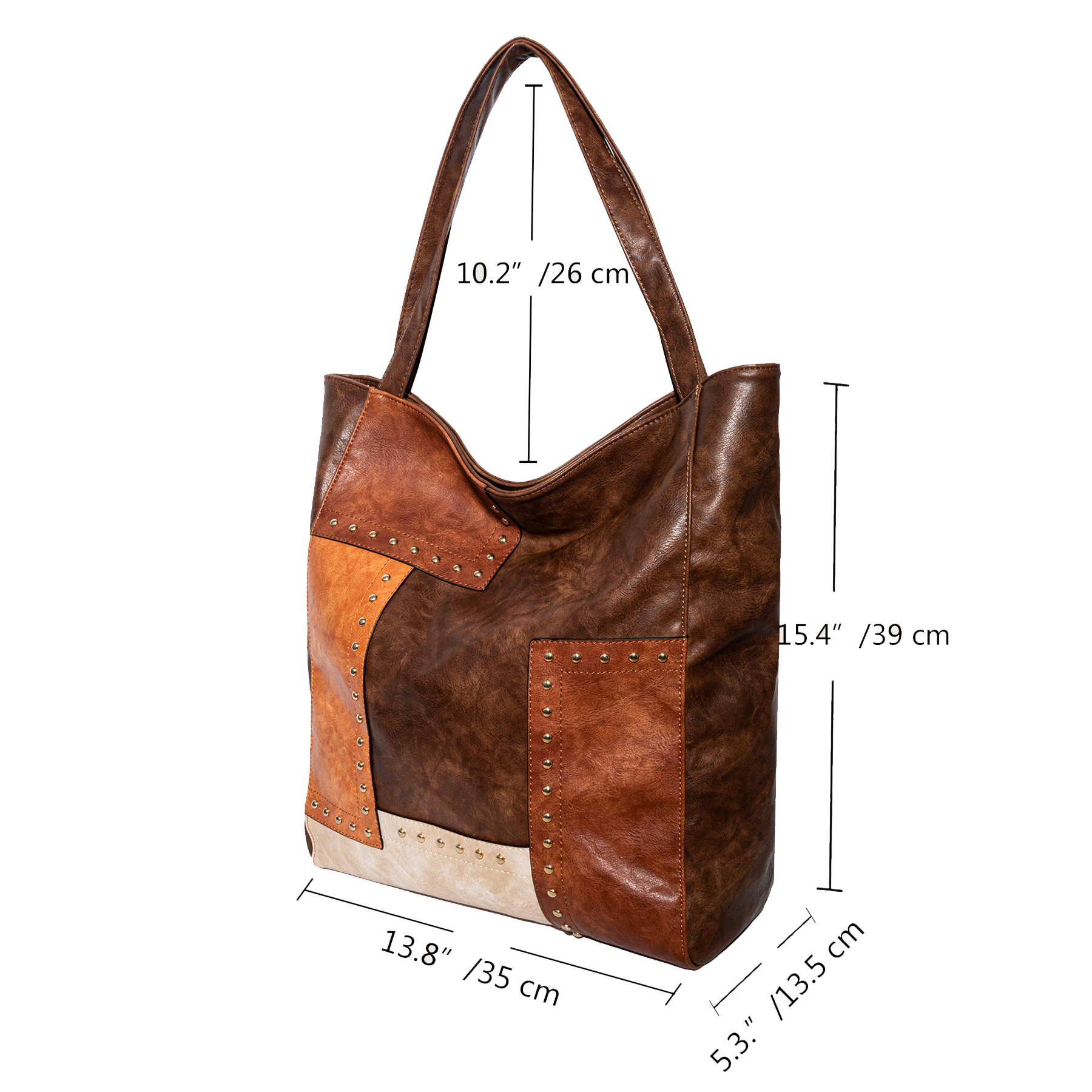 Large PU leather Tote Shoulder Bag, custom tote bag with logo imprint 6