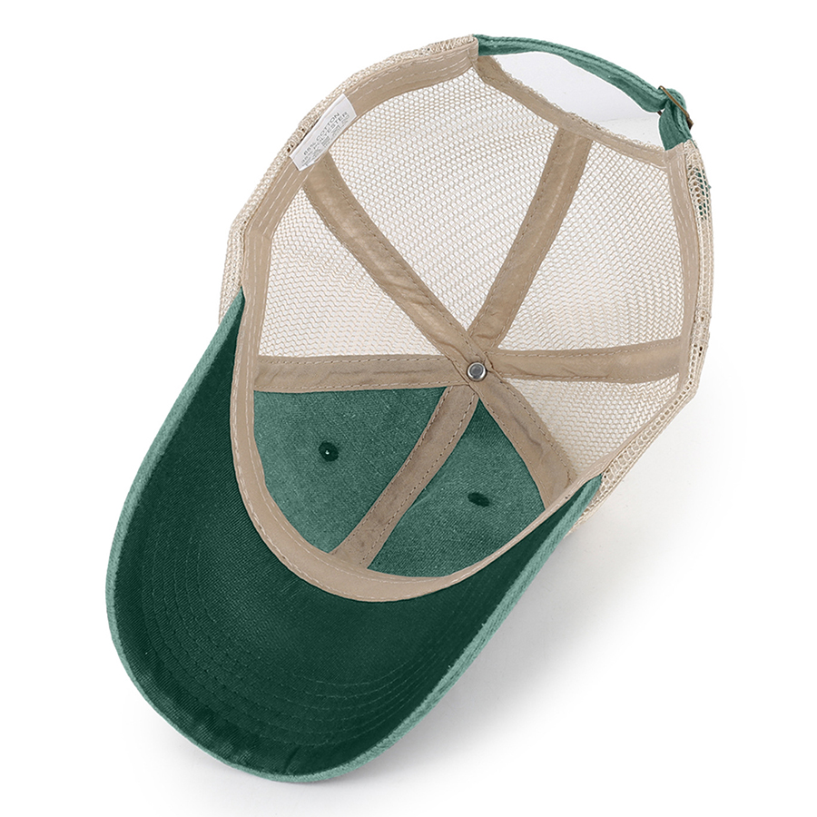 Stock 2-Tone Washed Cotton 6-Panel Trucker Cap 22