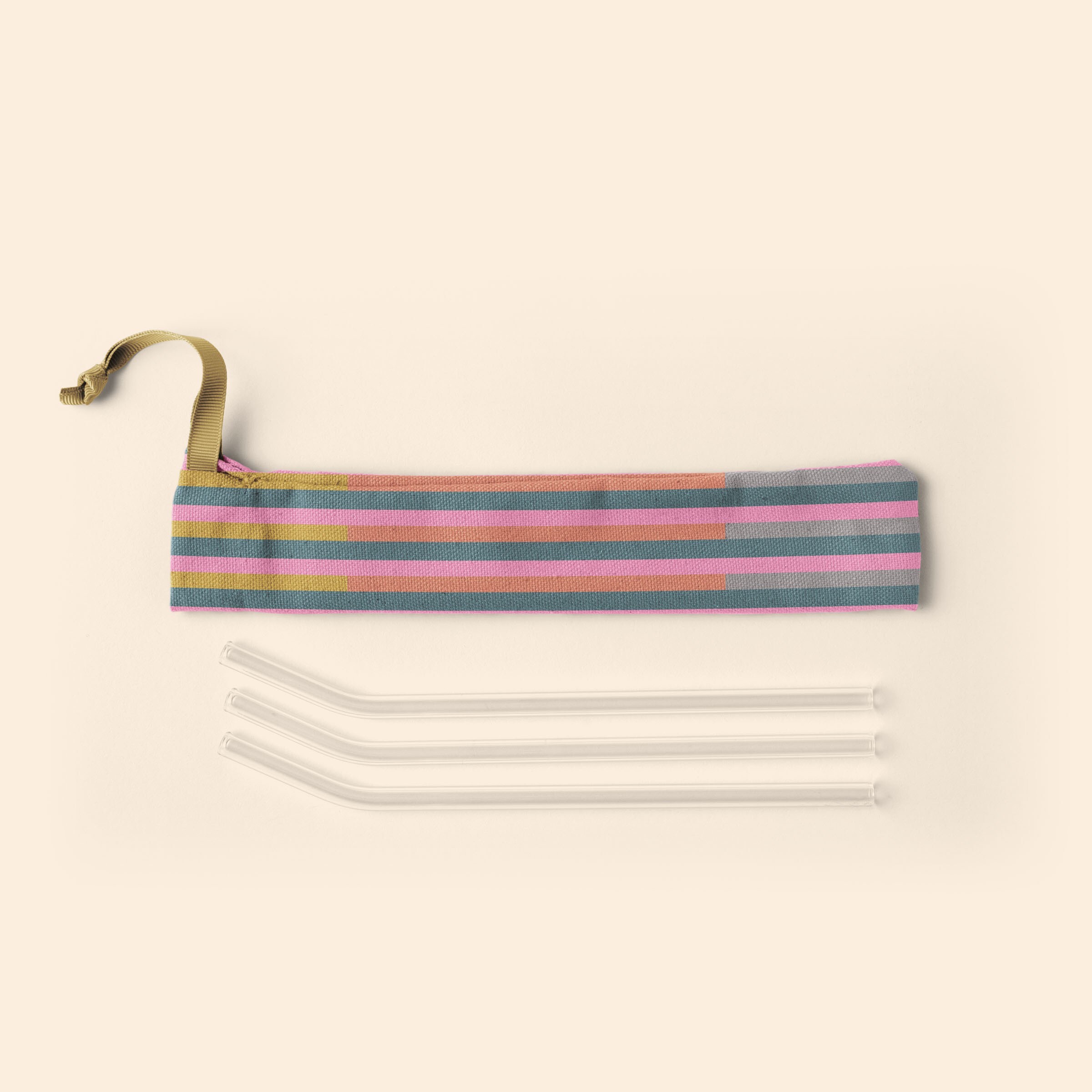 POUCH FOR REUSABLE STRAWS - 4CP PIGMENT DYED CANVAS - EMPTY