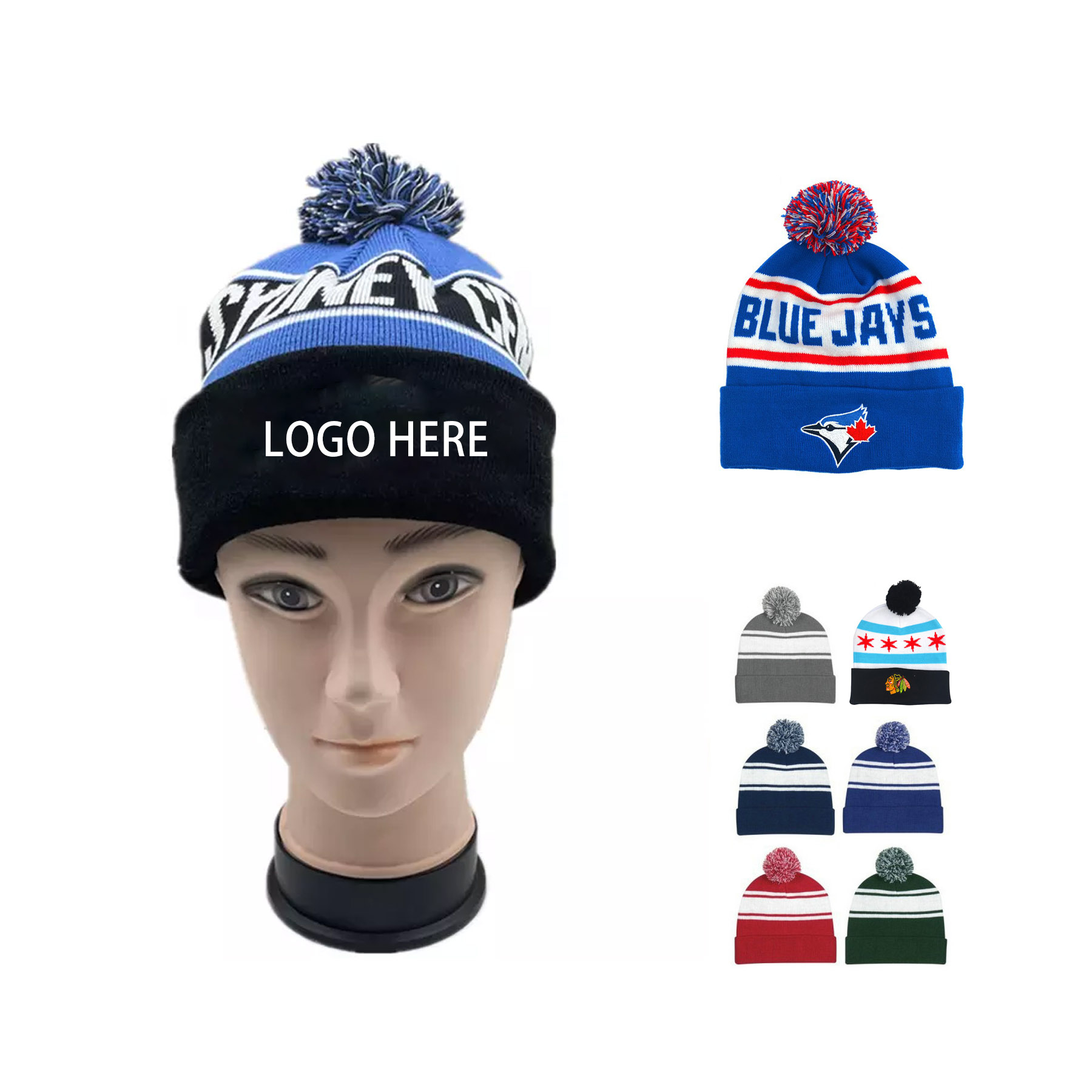 Knitted Beanie Embroidered Winter Hat 2