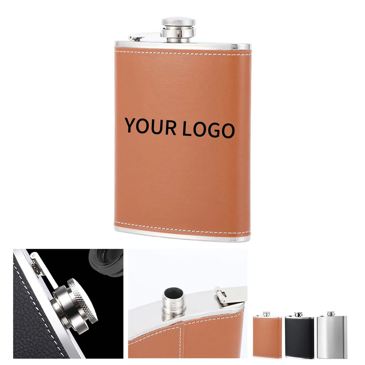 Compact 8oz Whiskey Flask With Screw Cap 2