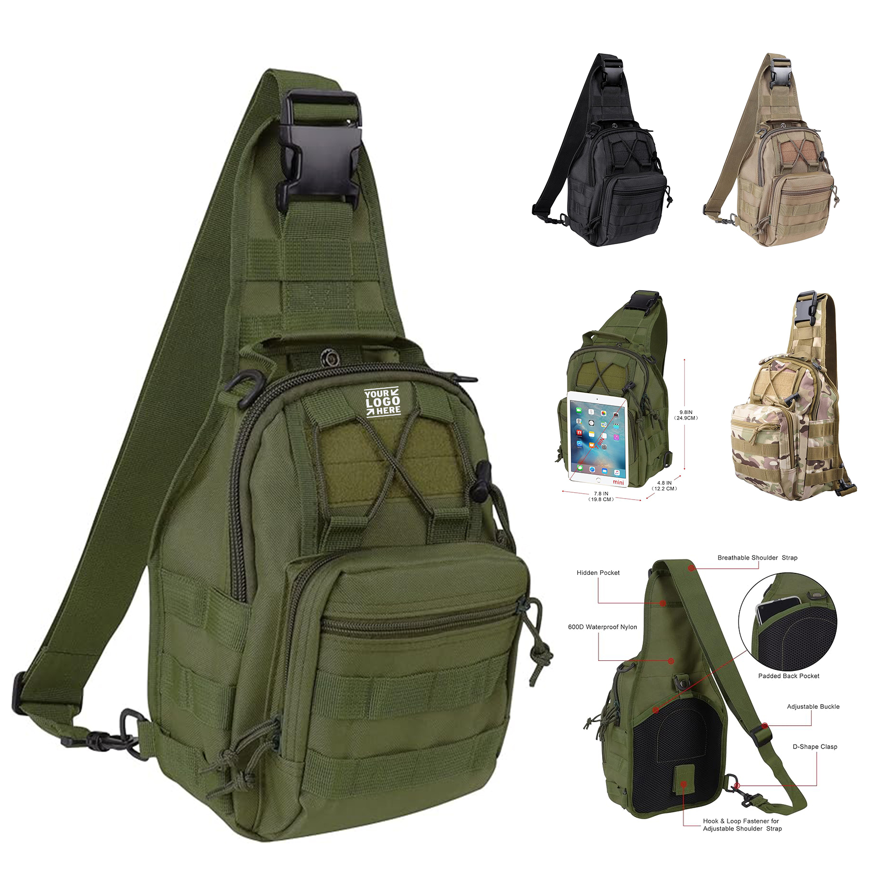 Outdoor Waterproof Tactical Backpack Military Crossbody Molle Sling Shoulder Chest Bag 2