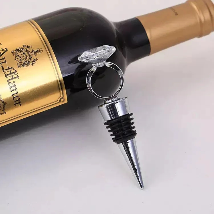 Crystal Diamond Ring Wine Bottle Stopper 2