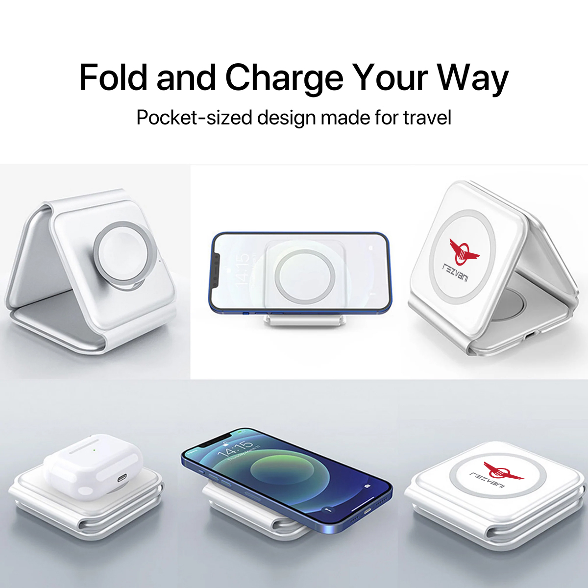 3-in-1 Foldable MagSafe Wireless Charger for iPhone, Apple Watch & AirPods 10
