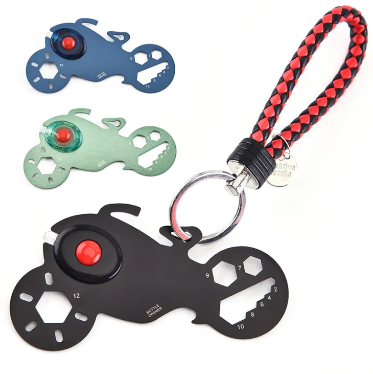 Moto-shaped Wrench Set Tool Card With LED 2