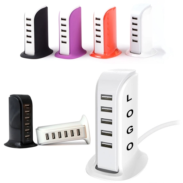5 USB Port AC Adapter Wall Charger