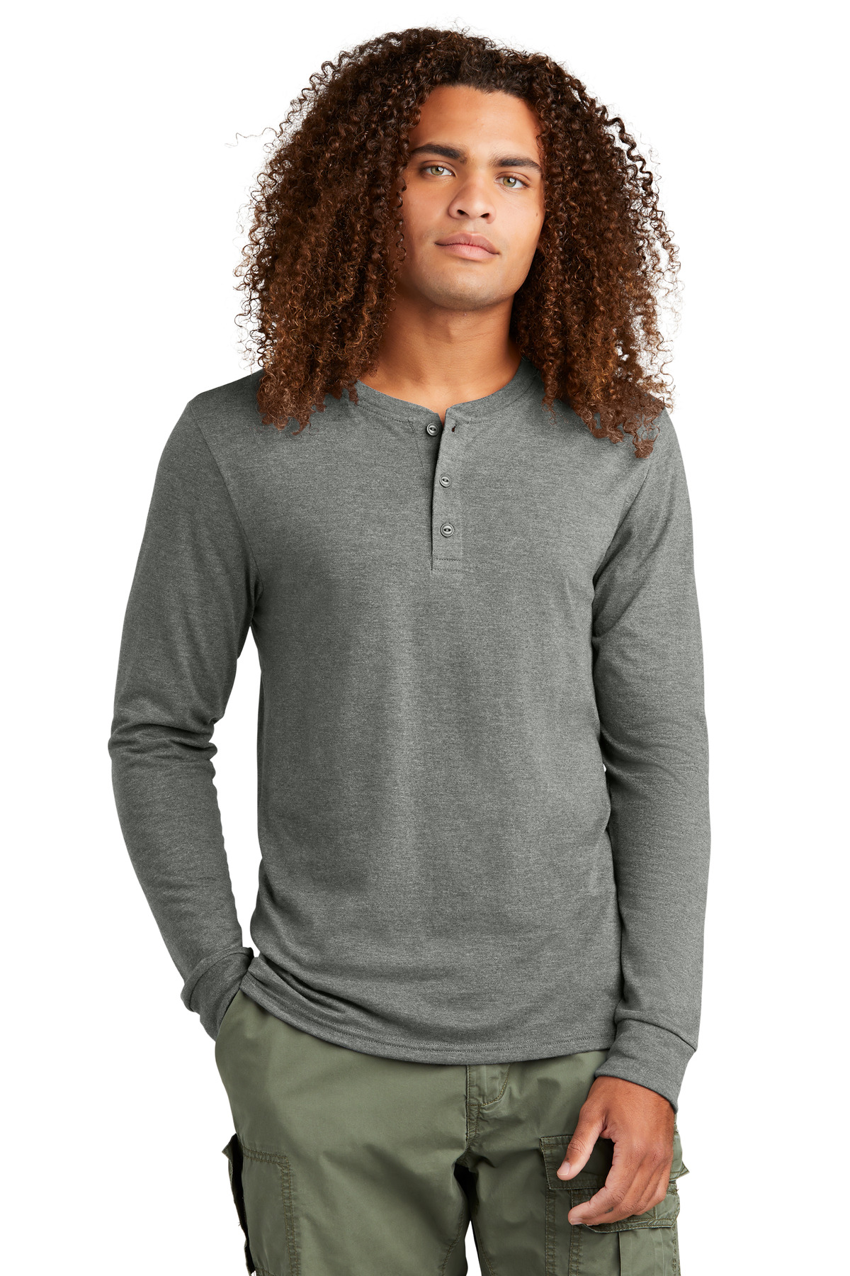 District Perfect Tri Long Sleeve Henley DT145 15