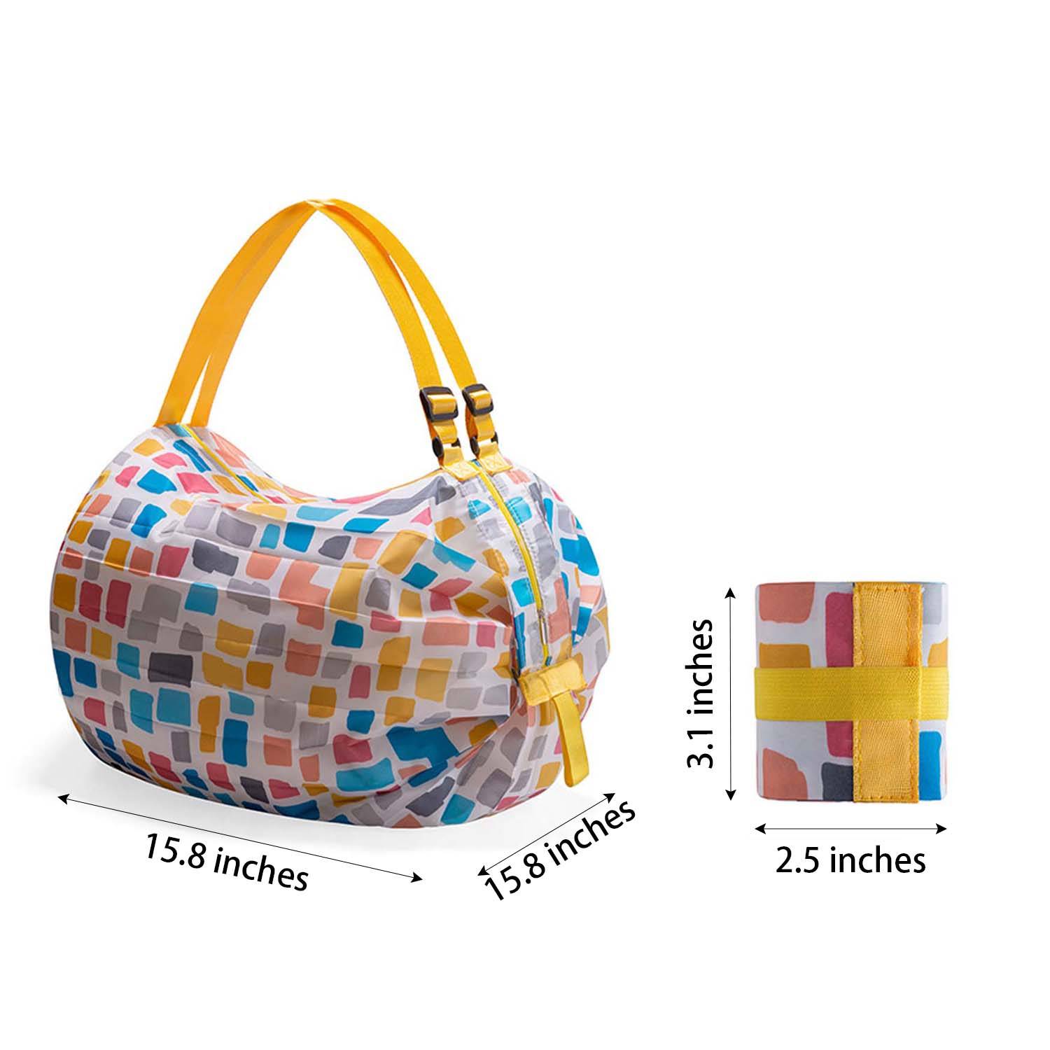One-Shoulder Reusable Folding Grocery Bags for Shopping, custom tote bag with logo imprint 3