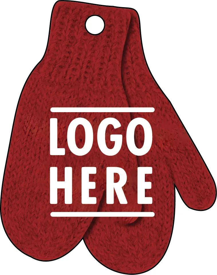 1/4" Recycled Wood Ornaments-Red Mittens