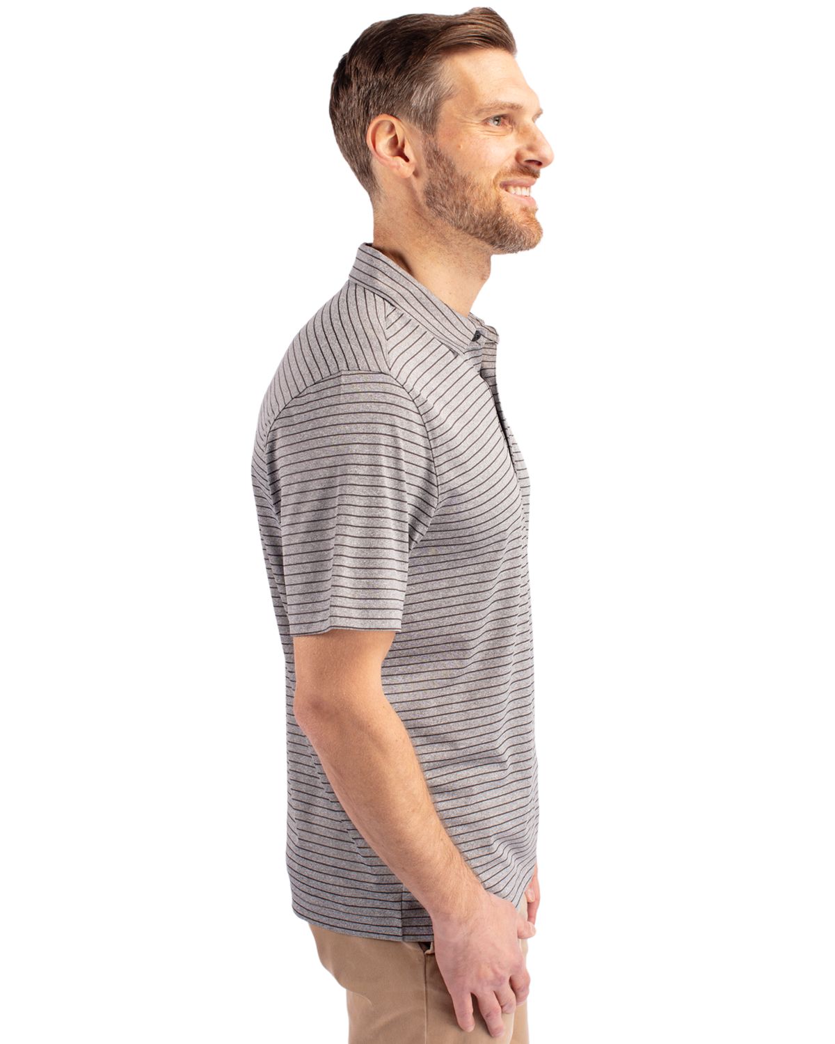 Cutter & Buck Forge Recycled Heather Stripe Four-Way Stretch Mens Big & Tall Polo Big & Tall 36