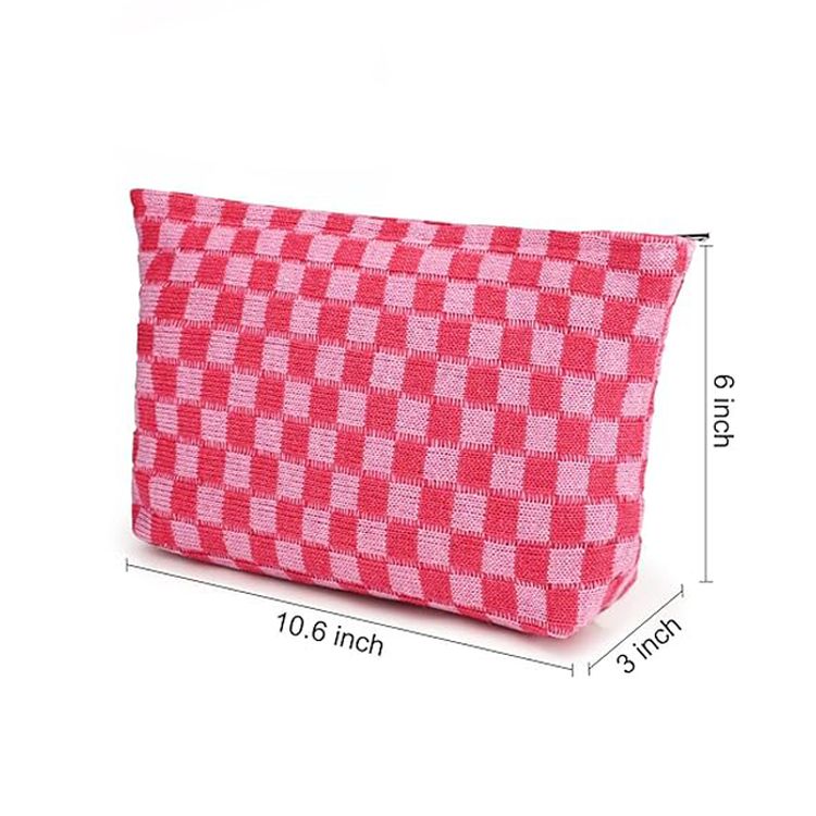 Large Checkered Cosmetic Bag 3