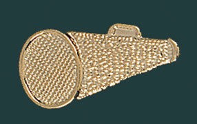 Megaphone Metal Chenille Letter Insignia Pin 2