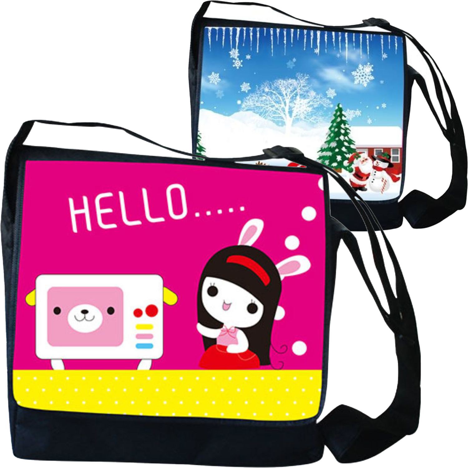 100 GSM Full Color Utility Tote Bag W/ Gusset & Shoulder Strap (13" X 10.5" X 4") 1