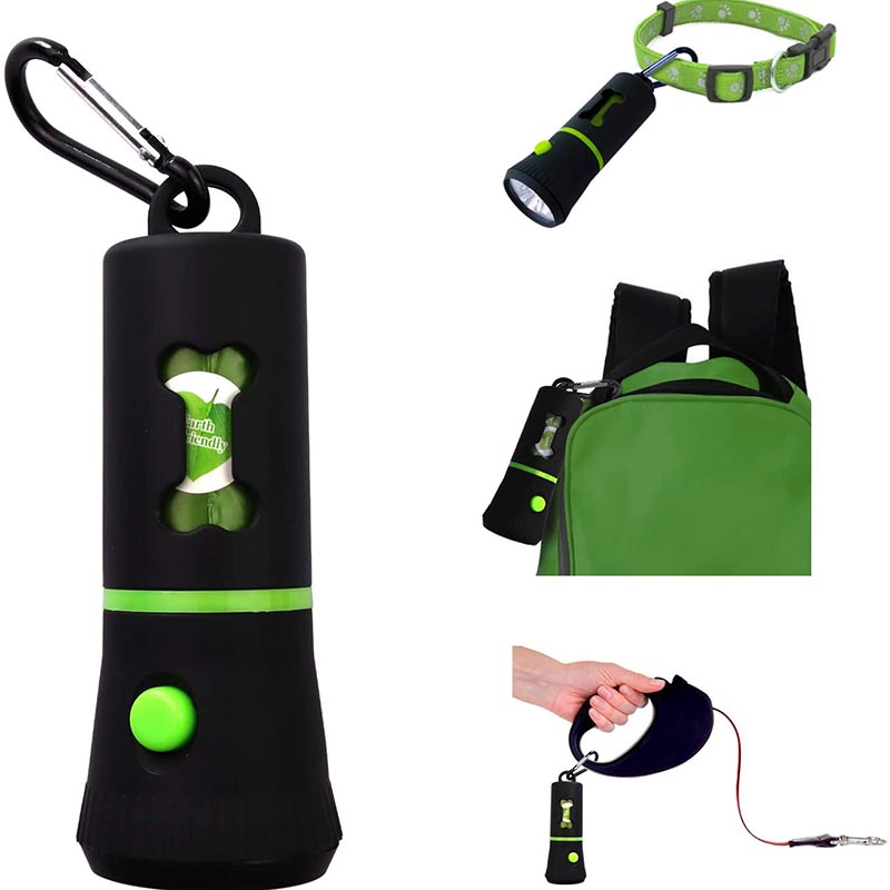 Pet Poop Bags Holder Dispenser with LED Flashlight 3
