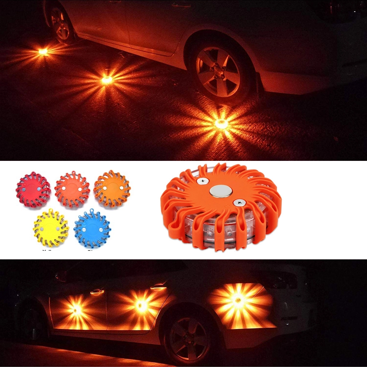 Safety Flare Roadside Emergency Disc LED Lights with Magnet 4