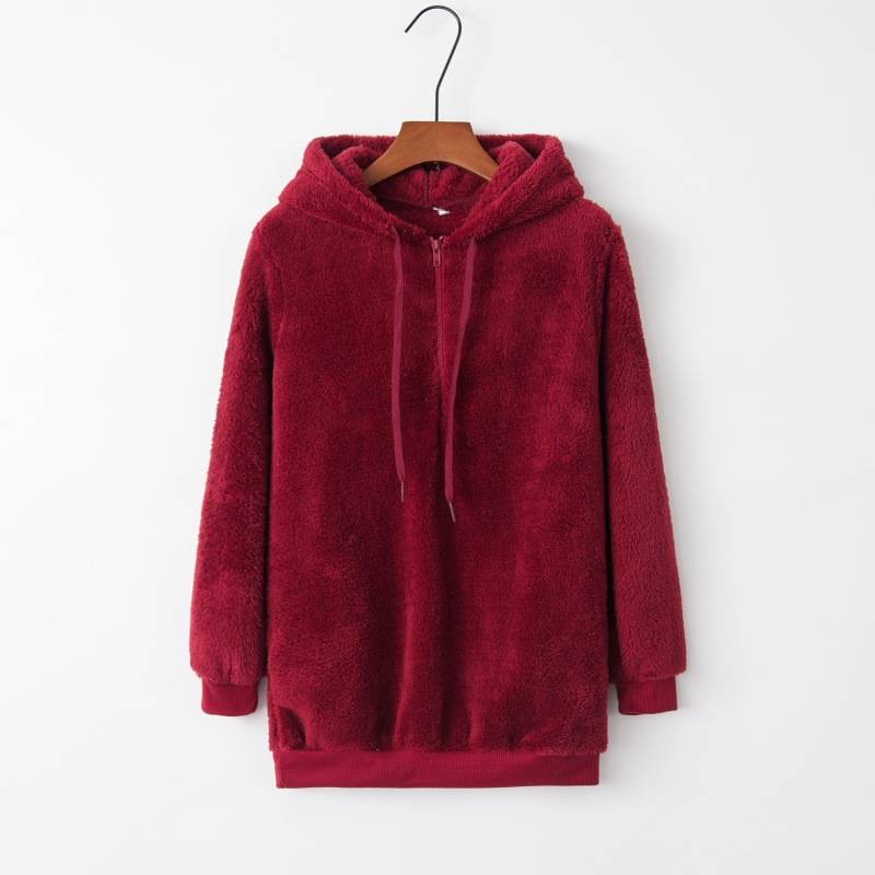 Women's oversized fleece sweatshirt with pockets 3