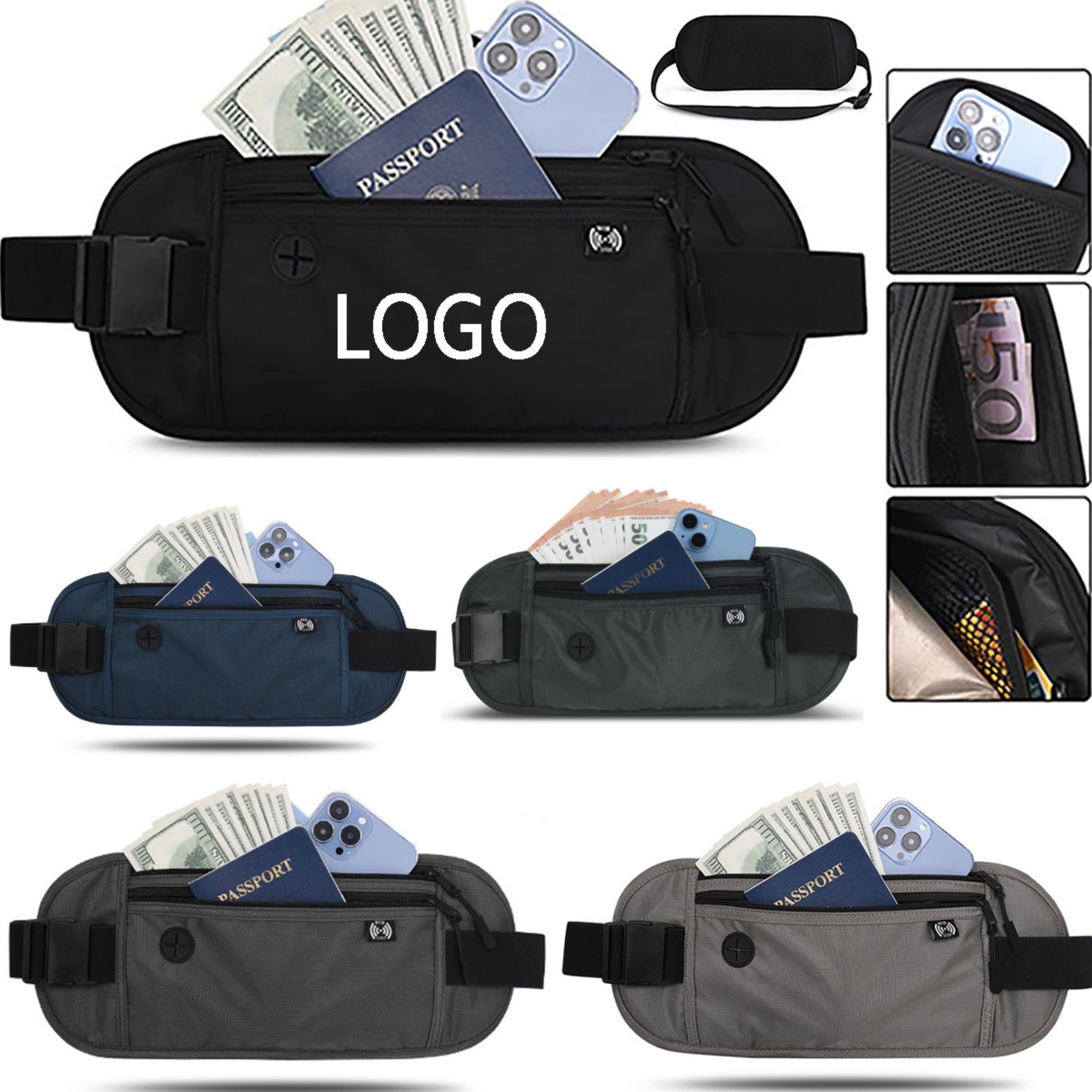 RFID Blocking Sports Waist Bag