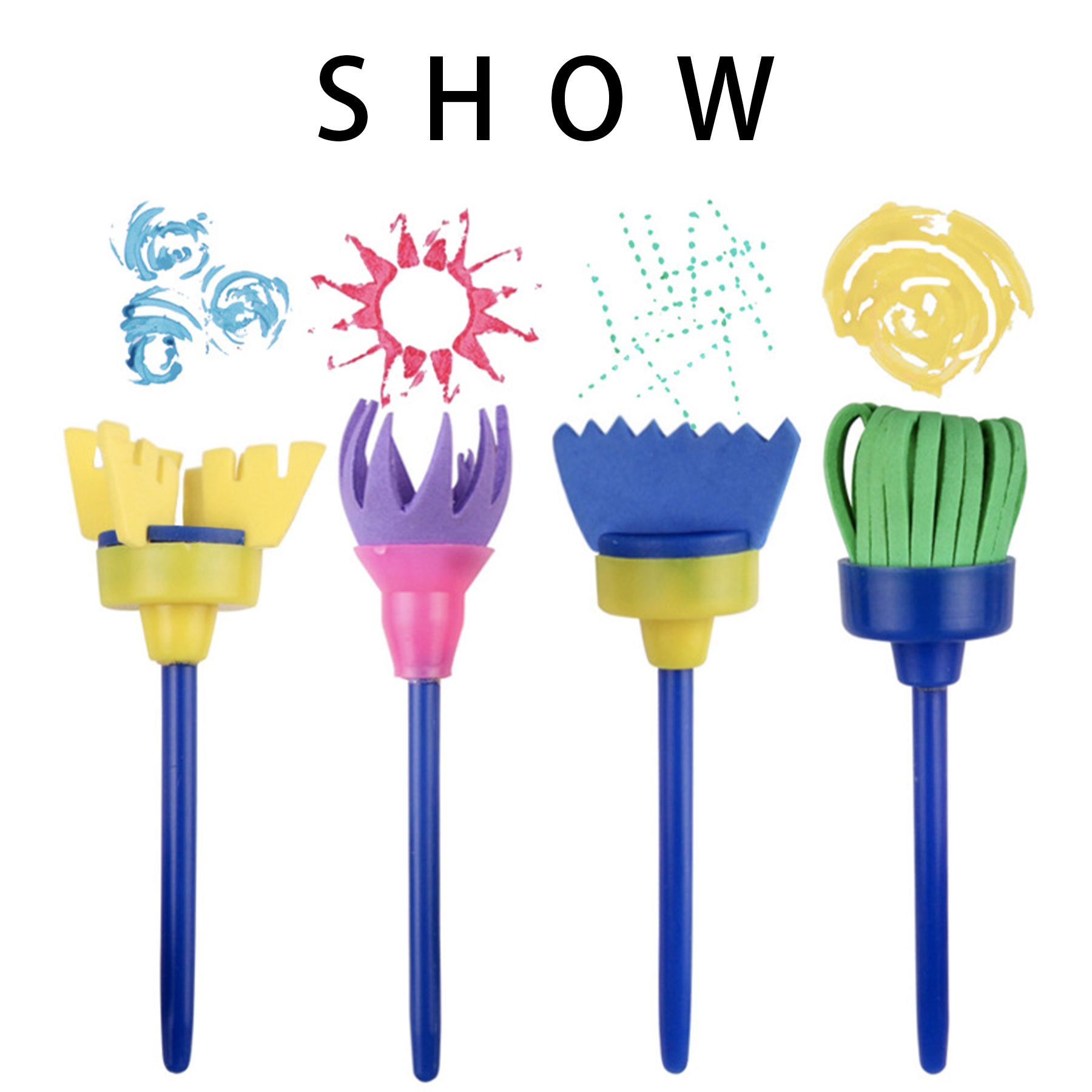 Plastic Sponge brush palette painting set of 25 pieces 7