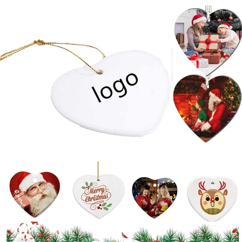 Heart Shape Ceramic Christmas Ornament 7